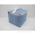 Practical And Hot Selling Blue Stripes Polyester Aluminium Foil Can Cooler Bag